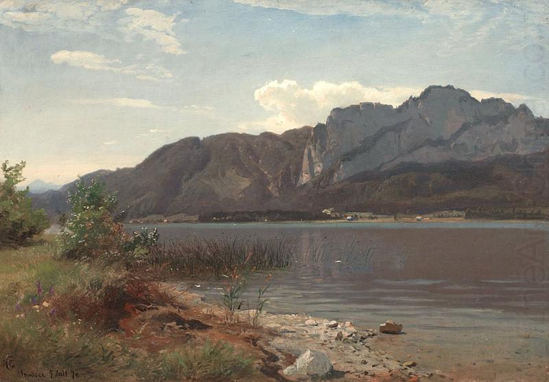 Landskap fra Drachenwand ved Mondsee, Hans Gude